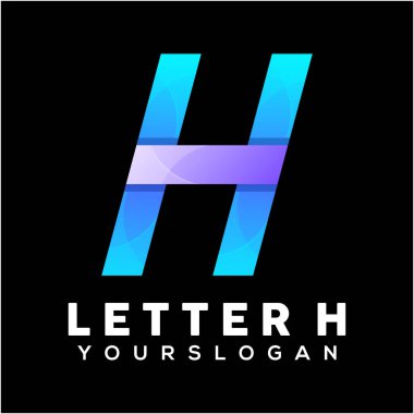 Letter H renkli logo tasarım şablonu