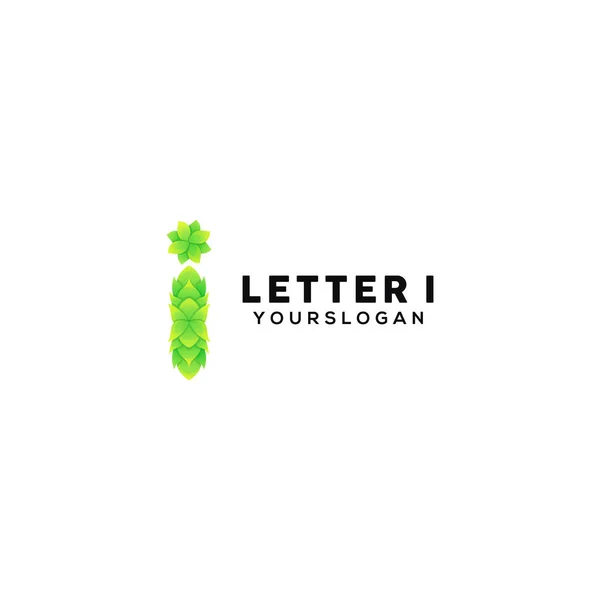 Letra Hoja Colorido Logotipo Diseño Plantilla — Vector de stock