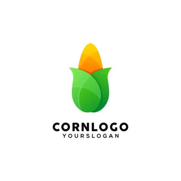 Maïs Kleurrijke Logo Ontwerp Sjabloon — Stockvector