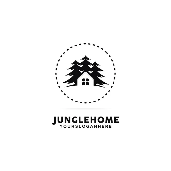 Home Jungle Logo Ontwerp Template — Stockvector