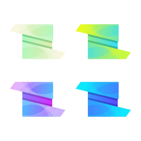 Conjunto Plantilla Diseño Logotipo Colorido Caja — Archivo Imágenes Vectoriales