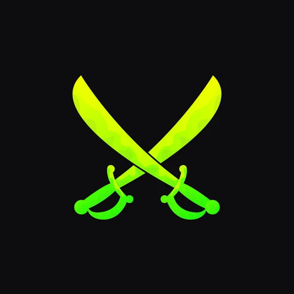 Schwert Bunte Logo Design — Stockvektor