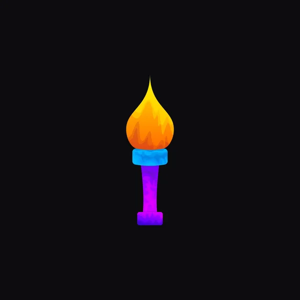Torch Colorful Logo Design — Stock Vector