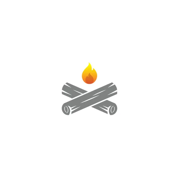Bon Ateş Simgesi Logo Tasarımı — Stok Vektör