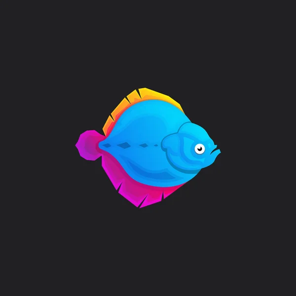 Πιράνχα Ψάρια Πολύχρωμο Λογότυπο Σχεδιασμό — Διανυσματικό Αρχείο