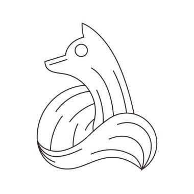 Tilki çizgisi sanat logosu tasarım vektörü