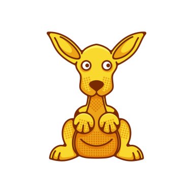 kanguru maskotu, çıkartma, simge ve tişört