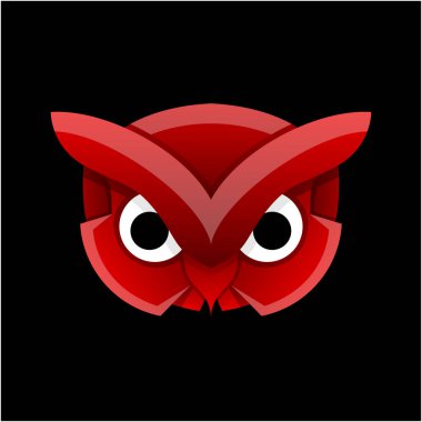 Baykuş gradyan logo tasarım şablonu