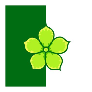 yeşil çiçek maskotu logo tasarım vektörü