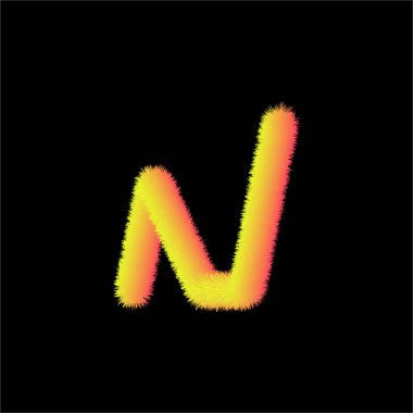 n harfi 3d logo tasarımı