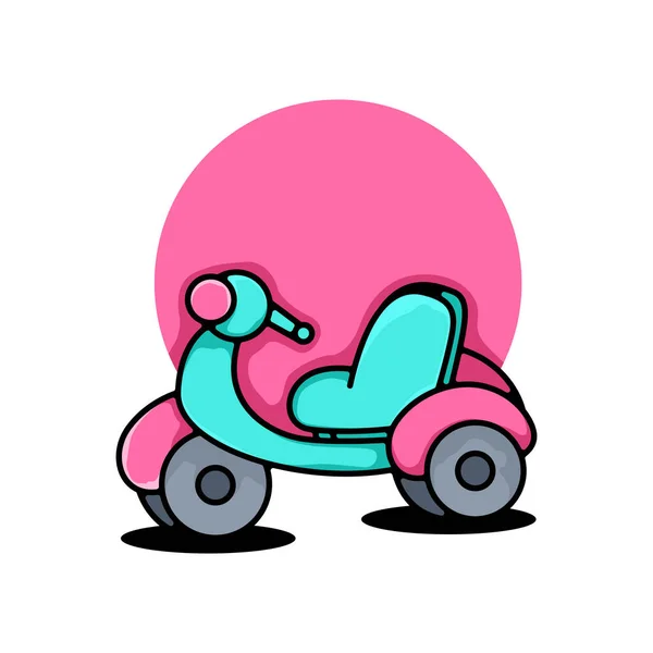 かわいい三輪車のロゴデザインベクトル — ストックベクタ