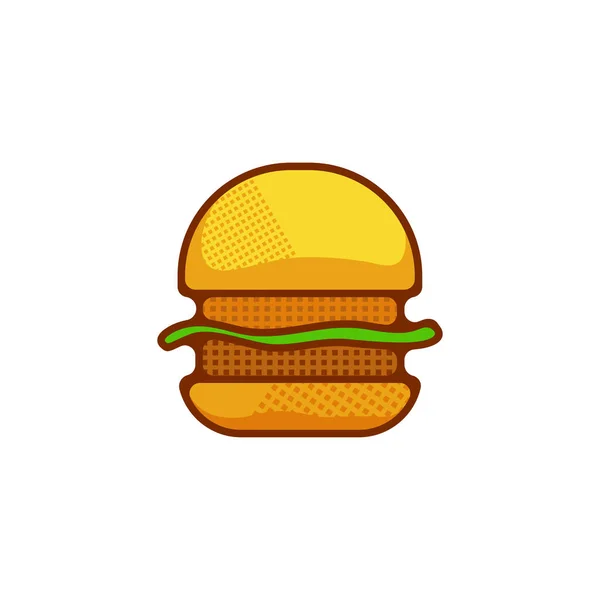 Burger Mascote Logotipos Ícones Adesivos Camisetas — Vetor de Stock