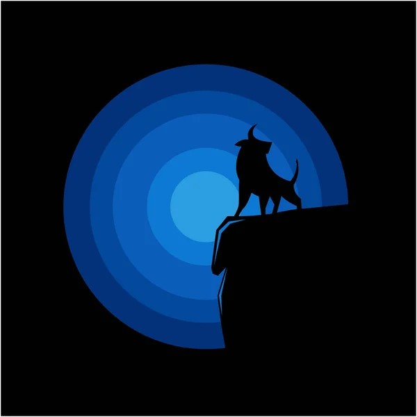 Vettore Progettazione Logo Silhouette Toro — Vettoriale Stock