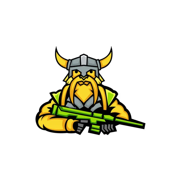 Viking Maskot Logodesign – stockvektor