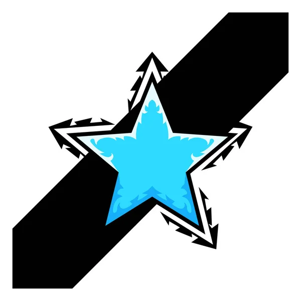 Bintang Maskot Logo Desain Vektor - Stok Vektor