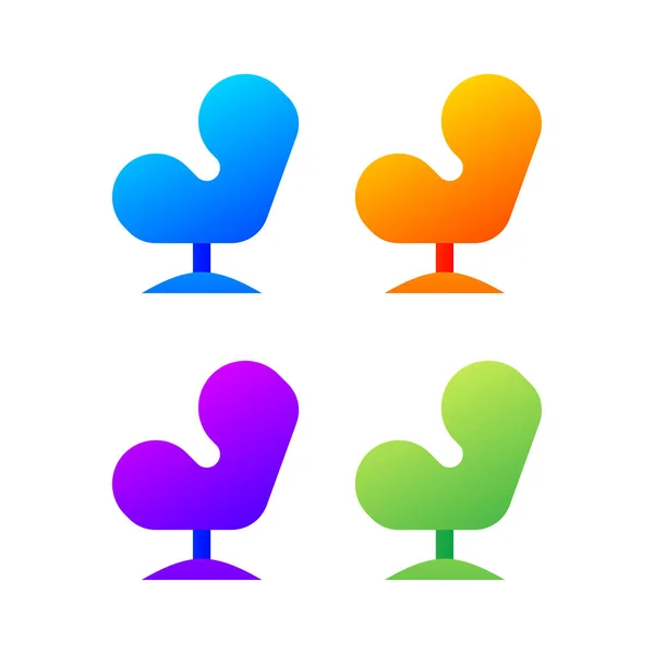 Vector Kleurrijke Stoel Logo Set — Stockvector