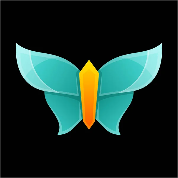 Vector Diseño Logotipo Mariposa Colorida — Vector de stock