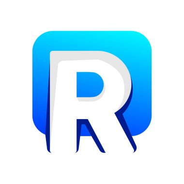 R harfi logo şablonu