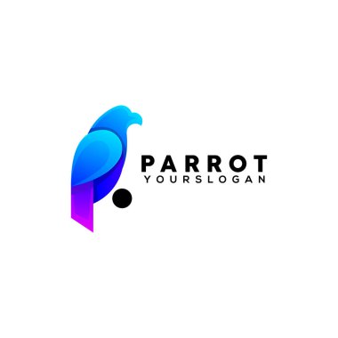 renkli papağan logosu tasarım vektörü