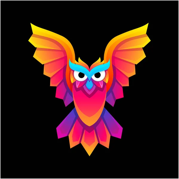 Creative Owl Colorful Logo Design — Stock Vector