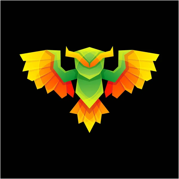 Yaratıcı Baykuş Renkli Logo Tasarımı — Stok Vektör