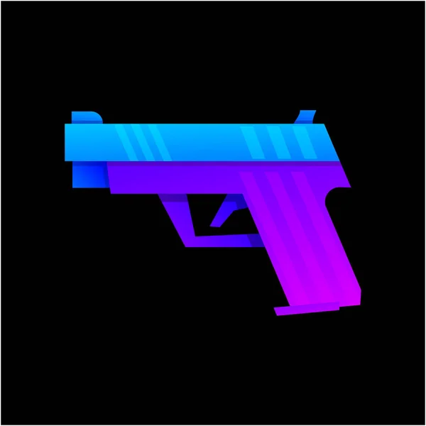 銃のロゴデザインベクター — ストックベクタ