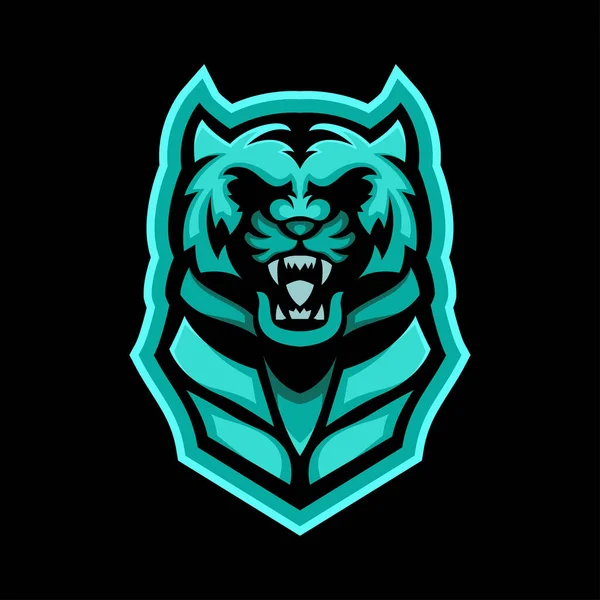 Plantilla Logotipo Mascota Tigre — Vector de stock