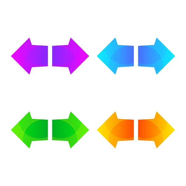 矢印のカラフルなロゴデザインテンプレートのセット — ストックベクタ