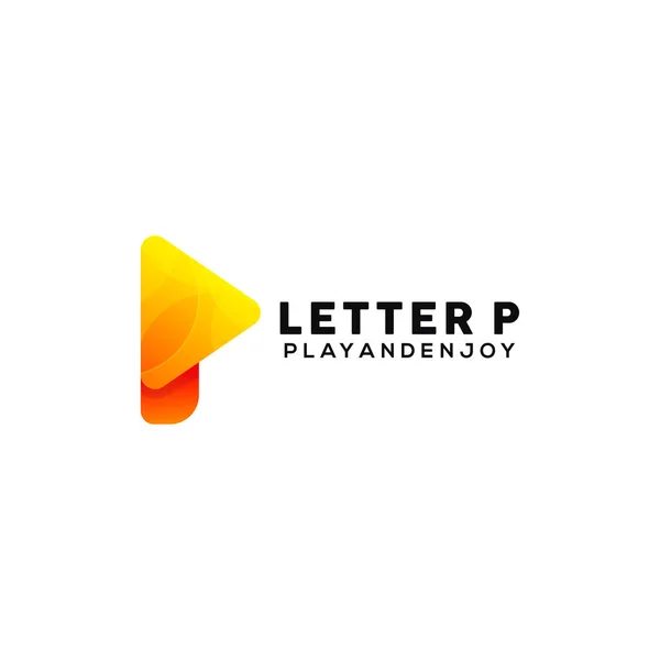 Lettera Giocare Colorato Logo Modello Design — Vettoriale Stock