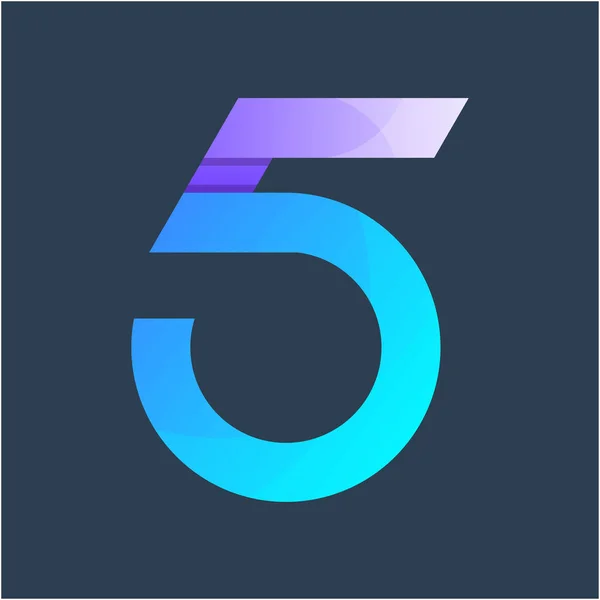 Numer Kolorowy Wzór Projektu Logo — Wektor stockowy