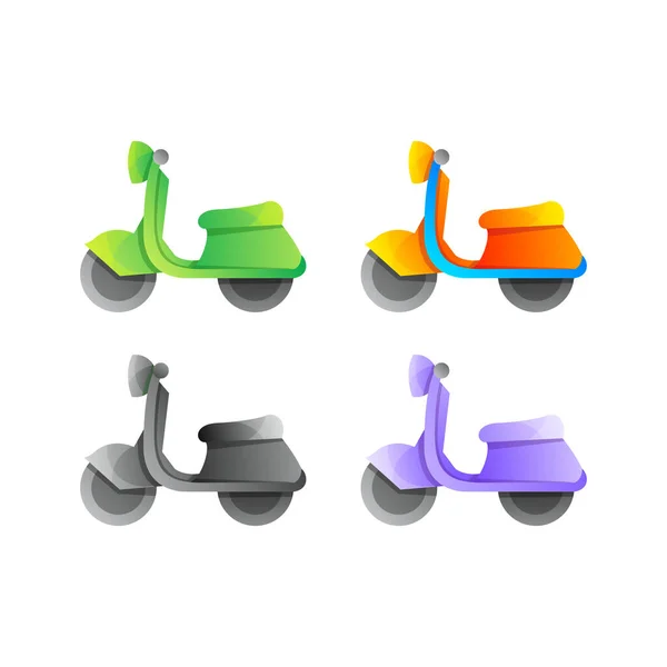クリエイティブバイクカラフルなロゴデザインテンプレート — ストックベクタ