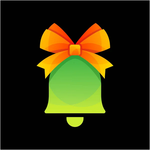 Vektör Renkli Noel Çanı Logosu Illüstrasyonu — Stok Vektör