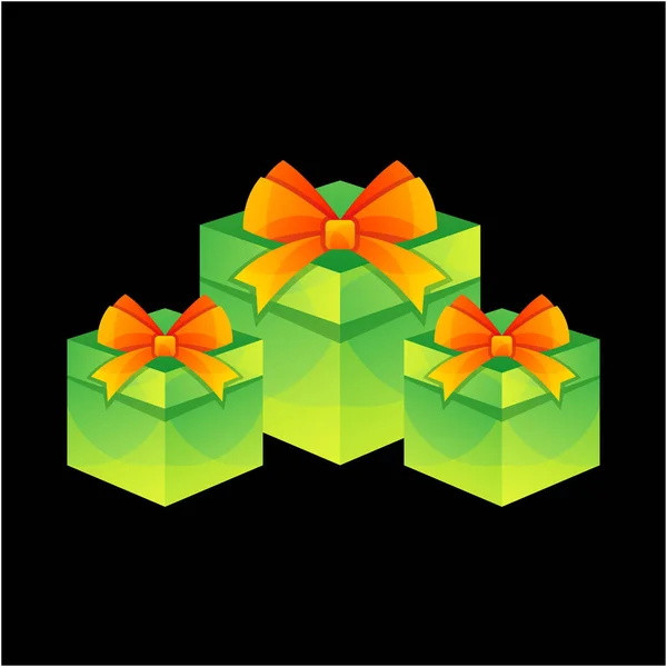 ベクタークリスマスギフトボックスのロゴ — ストックベクタ