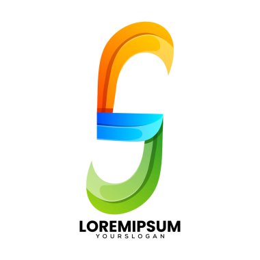 Renkli harflerin gradyan logo tasarımı