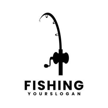 Balık tutma logo tasarım şablonu