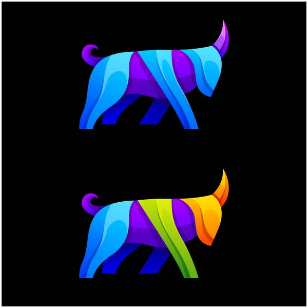 Keçi Ram Renkli Logo Tasarımı — Stok Vektör