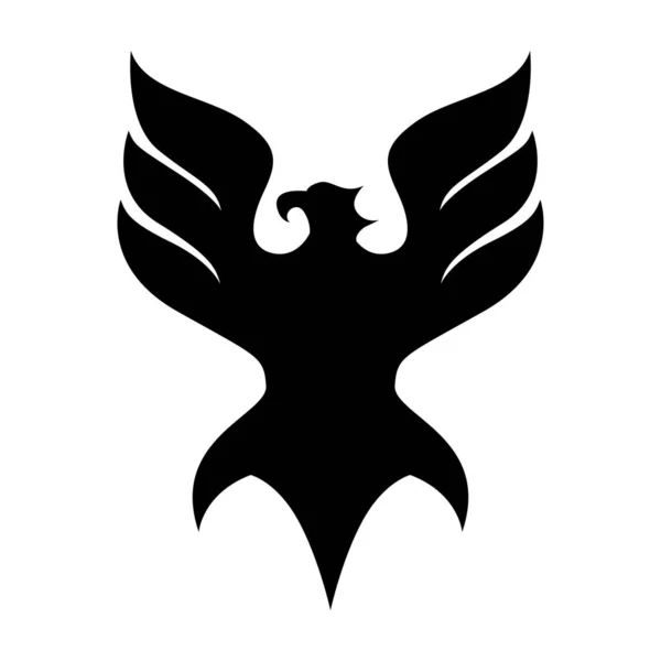 Silueta Negro Águila Icono Logotipo — Vector de stock