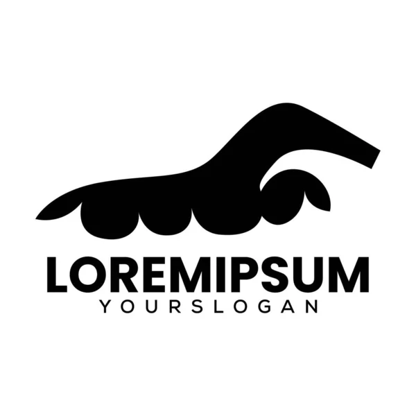 siyah siluet yüzme simgesi logosu