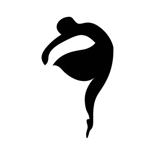 Schwarze Silhouette Balletttänzer Ikone Logo Stockvektor