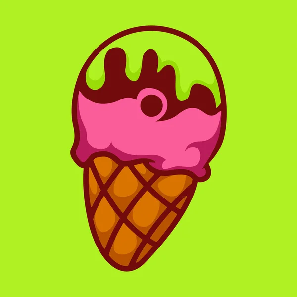 Ice Cream Icon Logo Design — Stock Vector