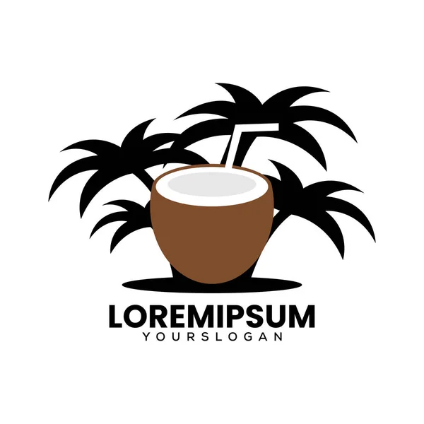 Hindistan cevizi plajı logo tasarım vektörü