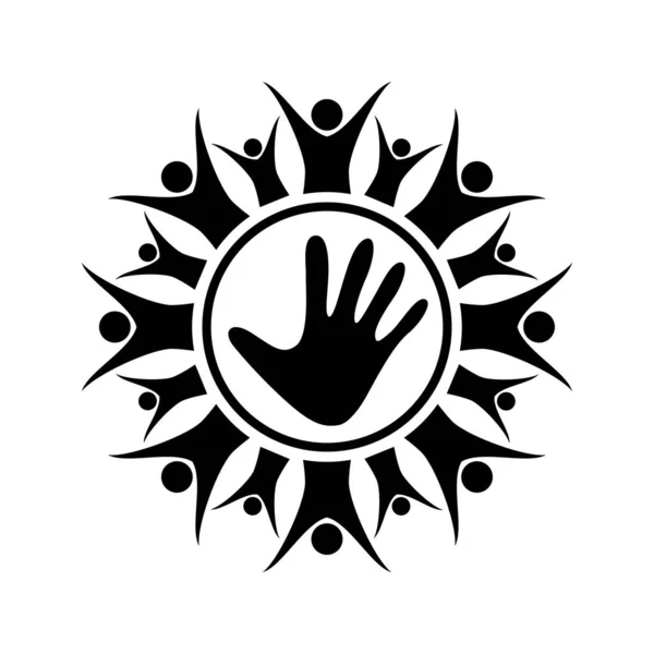 Logo Icône Main Humaine Design — Image vectorielle