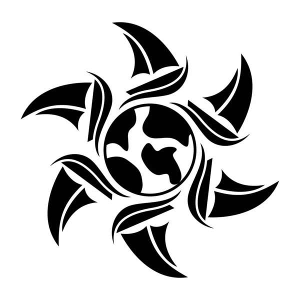 Diseño Del Logotipo Del Icono Nave Tierra — Archivo Imágenes Vectoriales