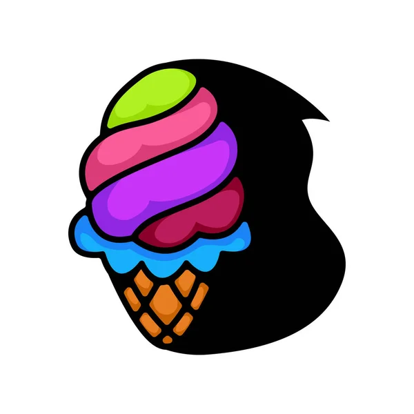 Ice Cream Kids Logo Design — Stock Vector