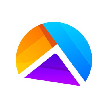 Renkli soyut harf Bir logo tasarımı