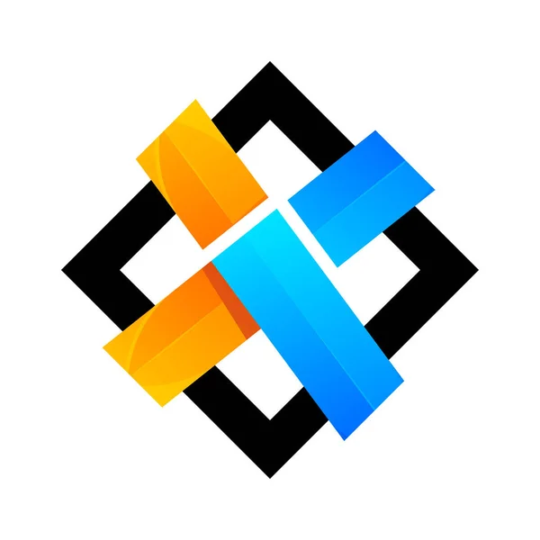 Bunte Abstrakte Buchstaben Logo Design — Stockvektor