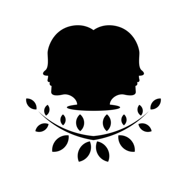 Twin Human Icon Logo Design Template — Stock Vector