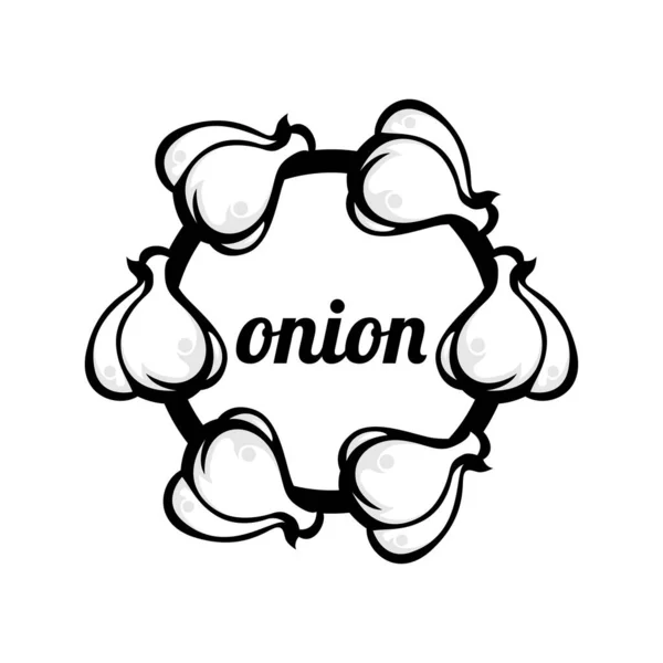 Soğan Simgesi Logo Tasarım Şablonu — Stok Vektör