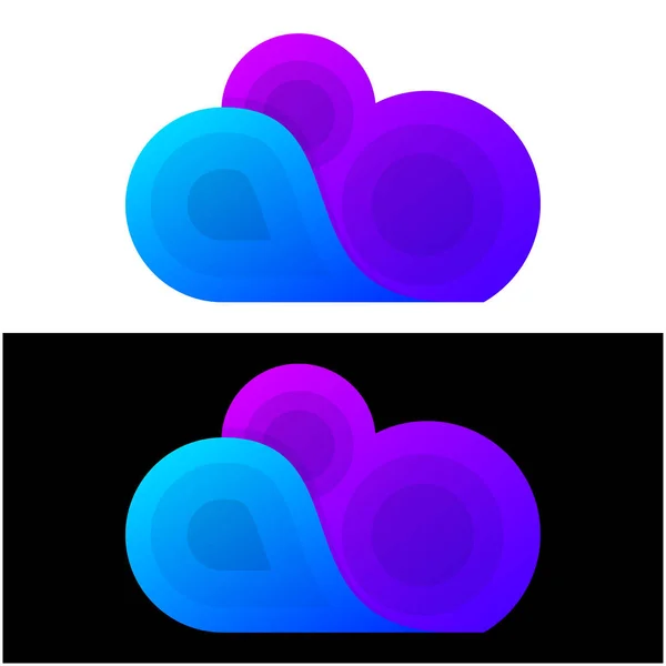 Nuvola Gradiente Icona Logo Design — Vettoriale Stock