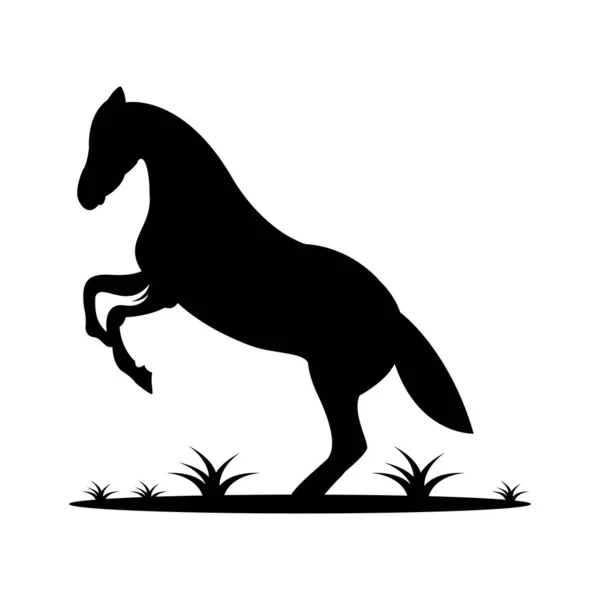 Silueta Caballo Icono Logo Diseño — Vector de stock